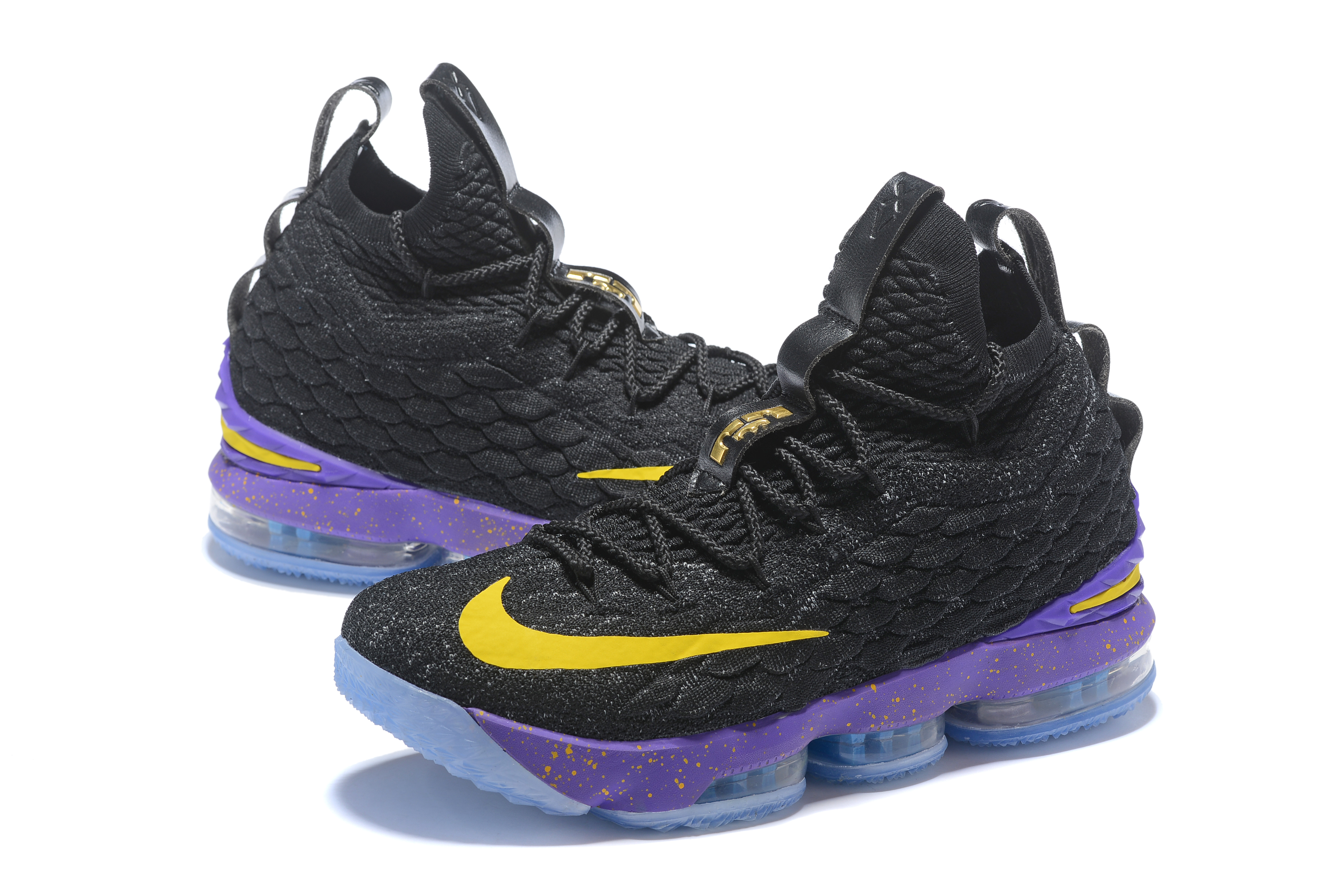 New Men Nike Lebron James 15 Black Purple Yellow